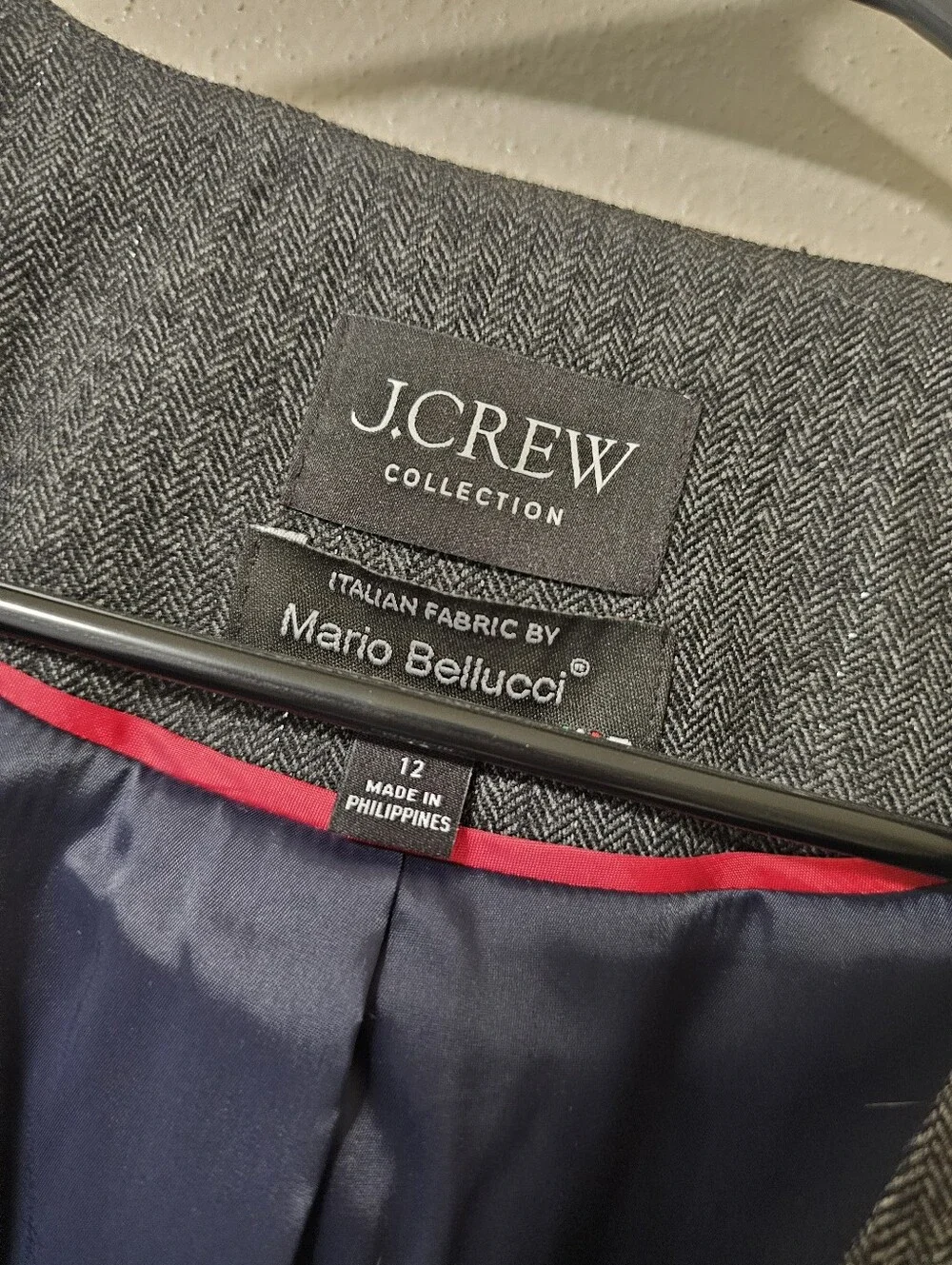 J. Crew Collection Cropped Vest In Italian Pinstripe Wool Blend With Lurex Sz 12